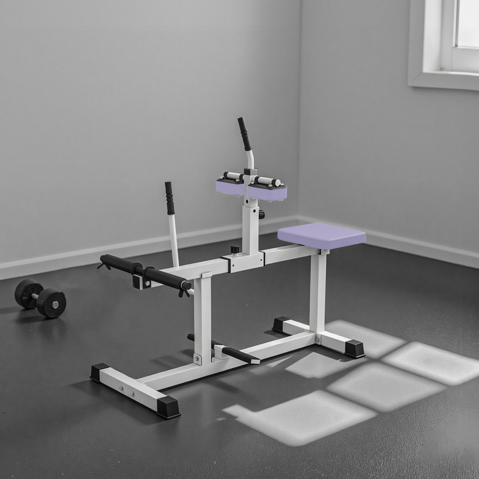 Seated Calf Raise Machine Adjustable Steel Strength Trainer, Purple