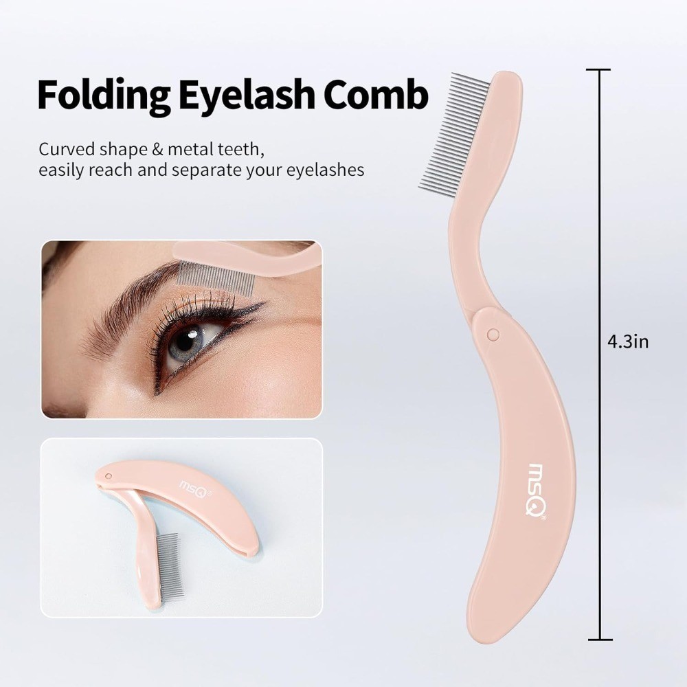 Folding Eyelash Comb and Separator Tool, Eyelash Makeup Brush for Separating and