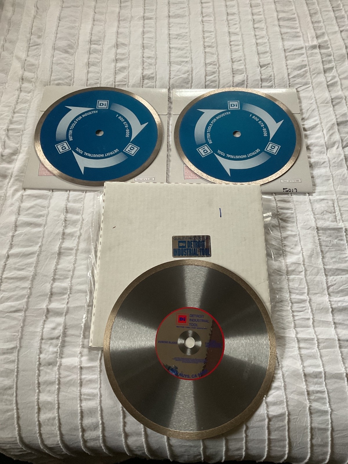 DETROIT INDUSTRIAL TOOL 10" DIAMOND SAW BLADES 5/8" ARBOR LOT OF (3) Never Used