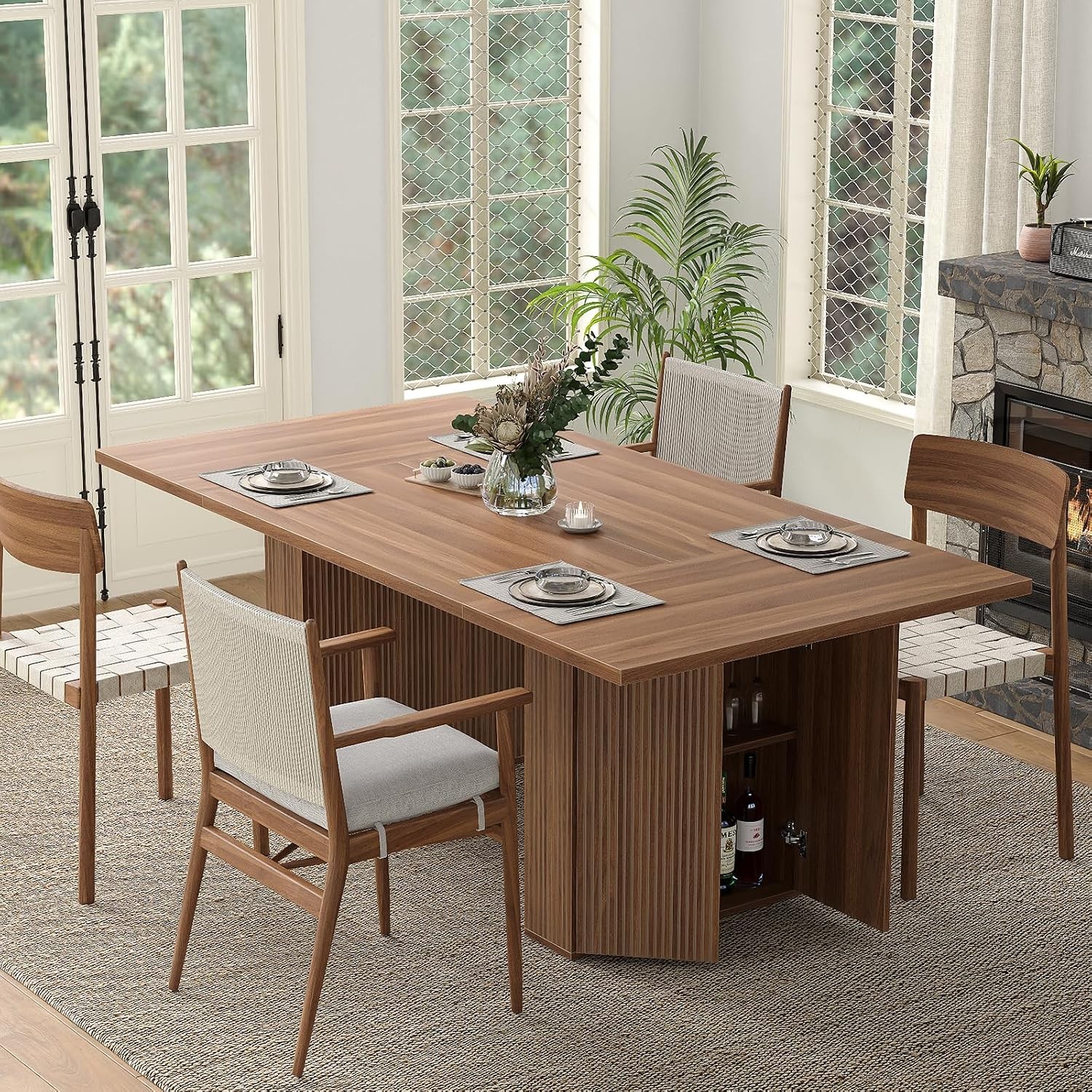 78 Inch Rectangular Dining Table for 6-8 People Large Kitchen Table with
