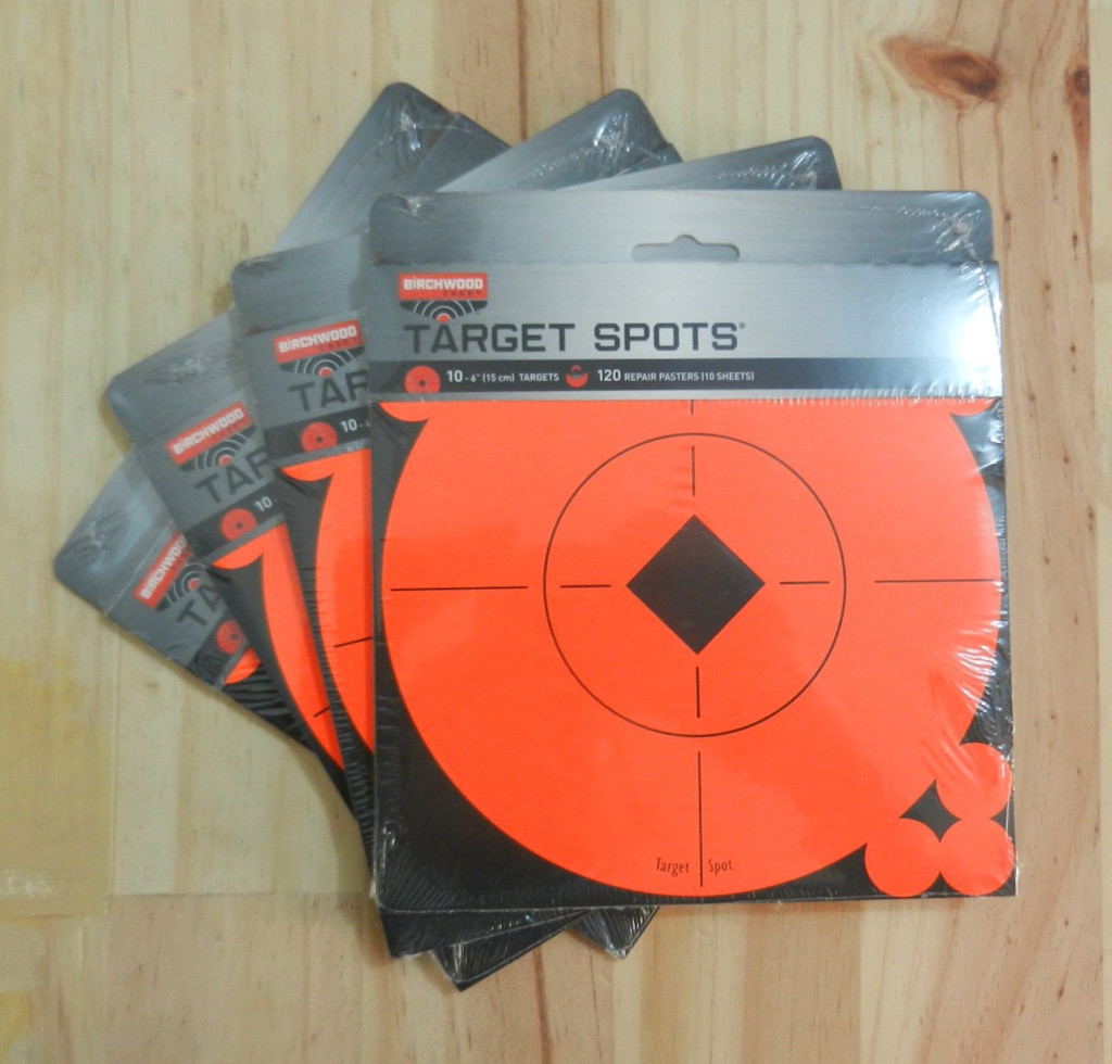 Birchwood Casey; Orange Target Spots;  6" Spots; 4 Packs of 10;  33906