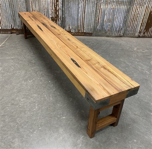 Rustic Folding Bench (96x14.5) Vintage Reclaimed Wood Bench, Farmhouse Seat A106