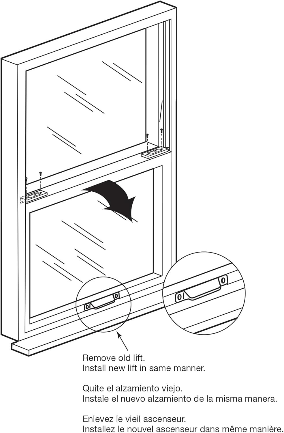 Prime-Line F 2766 Sash Lift, Diecast, White, Powder Coated, 1-1/8 In. Projection