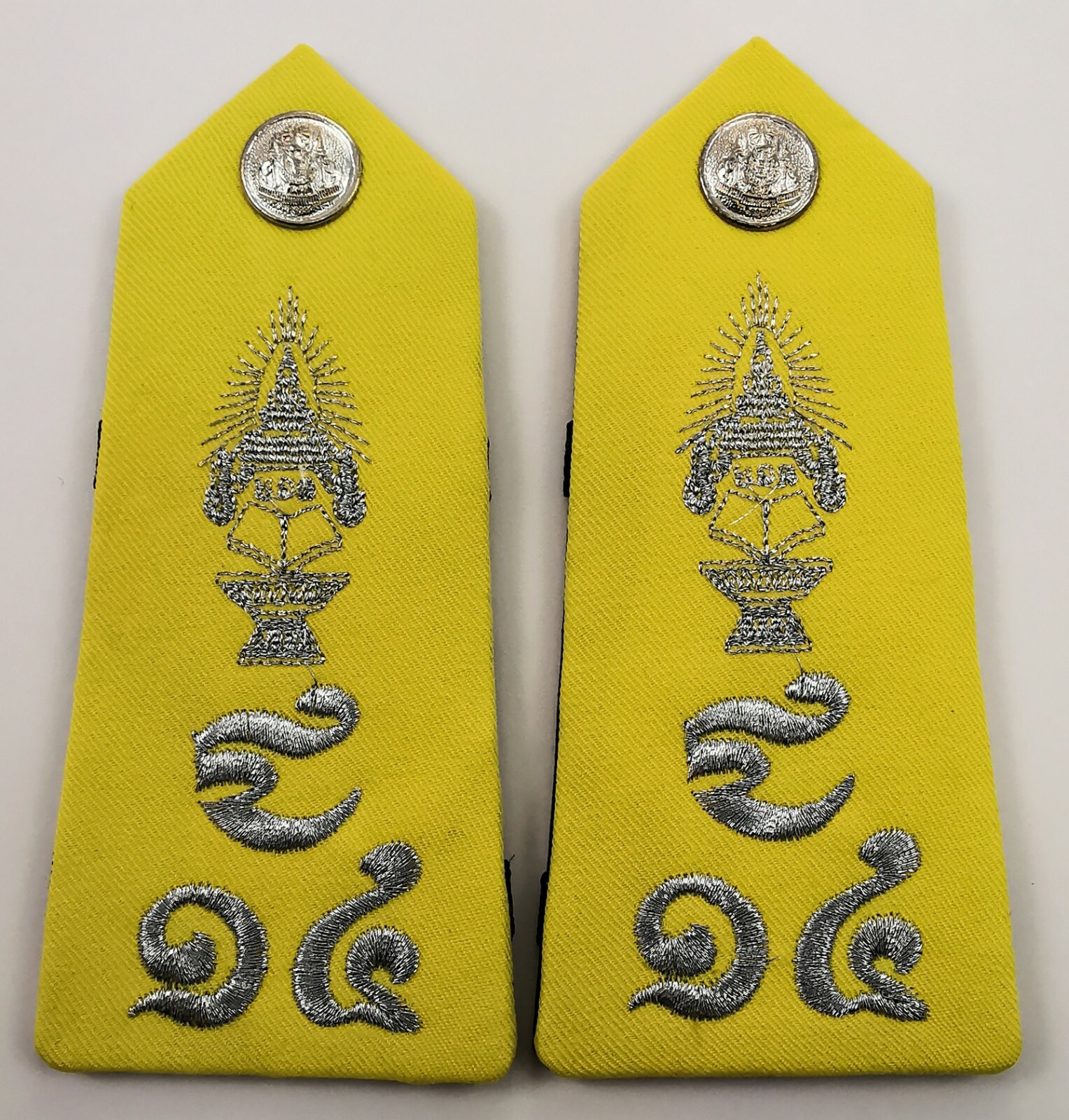 Cambodia National Police Academy Student Class of 2020 Yellow Shoulder Boards