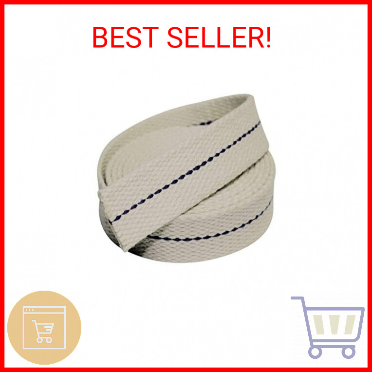 7/8" Inch Flat Cotton Oil Lantern or Oil Lamp Wick with Purple Stitch. 6 Foot Ro