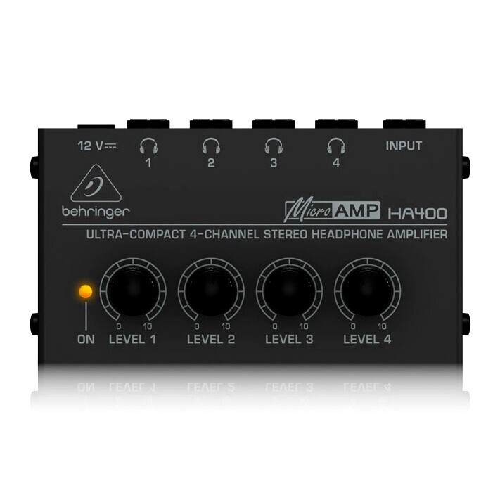 Behringer MicroAMP HA400 4-Channel Small Headphone Amplifier 120V US IEC Plug