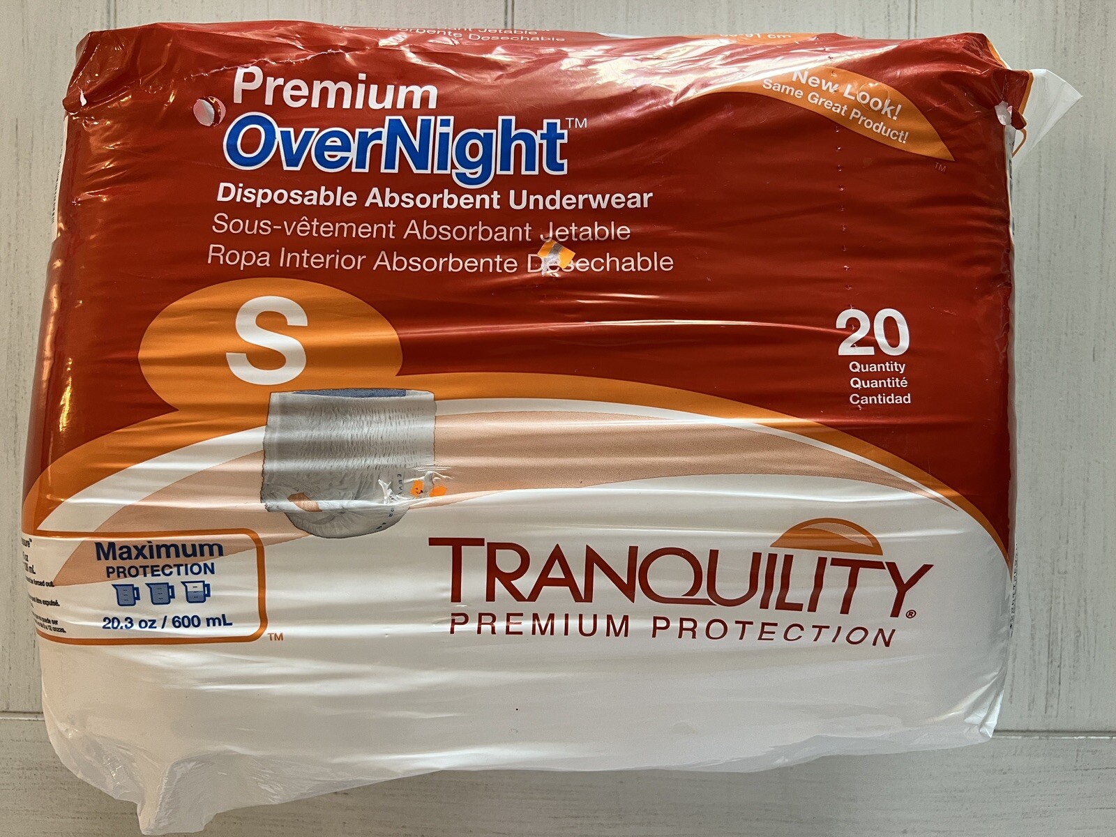 Tranquility Premium OverNight Absorbent Underwear Small 22''-36'' -20/Pack
