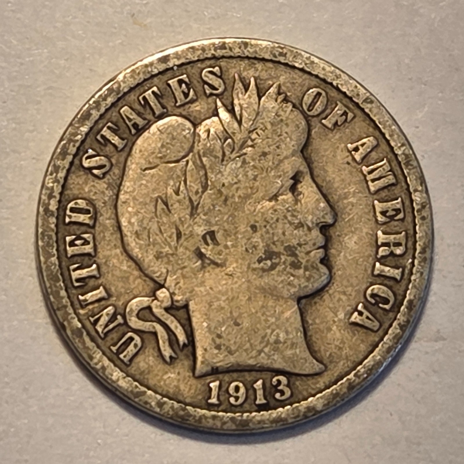 #1 Nicer Low Mintage very good++ 1913 P Barber Liberty Dime