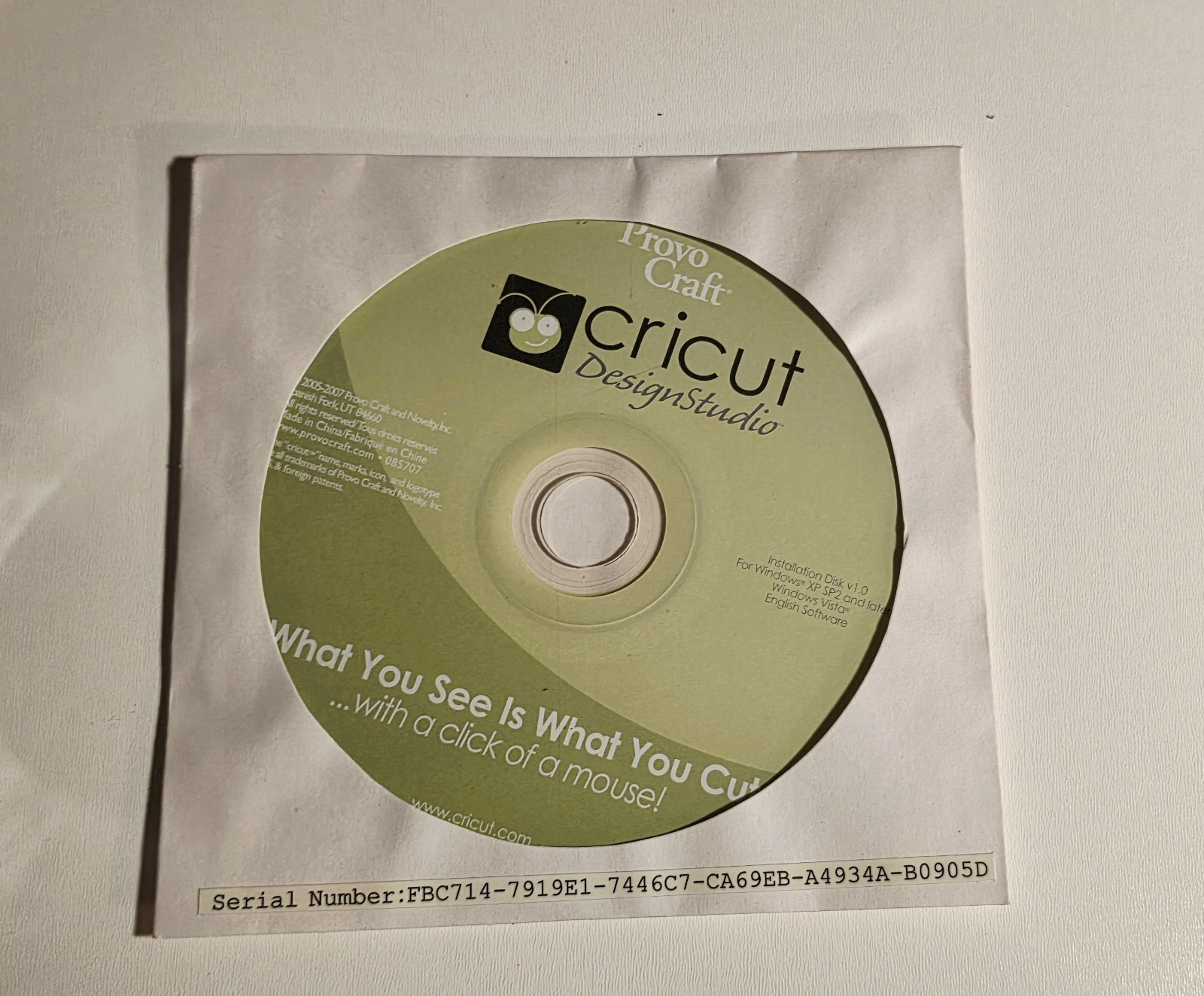 Cricut Provo Craft Design Studio Bonus Pack CD Mouse Pad & USB Cable