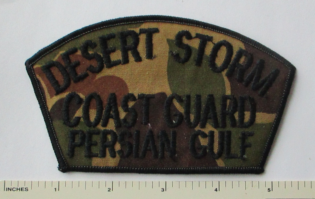 US COAST GUARD DESERT STORM PERSIAN GULF CAP PATCH HAT Insignia on CAMO