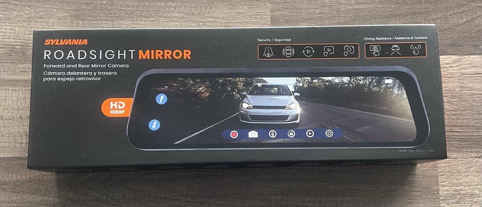 HD Sylvania Roadsight Rearview Mirror Forward & Rear Mirror Camera 1080P NEW/u