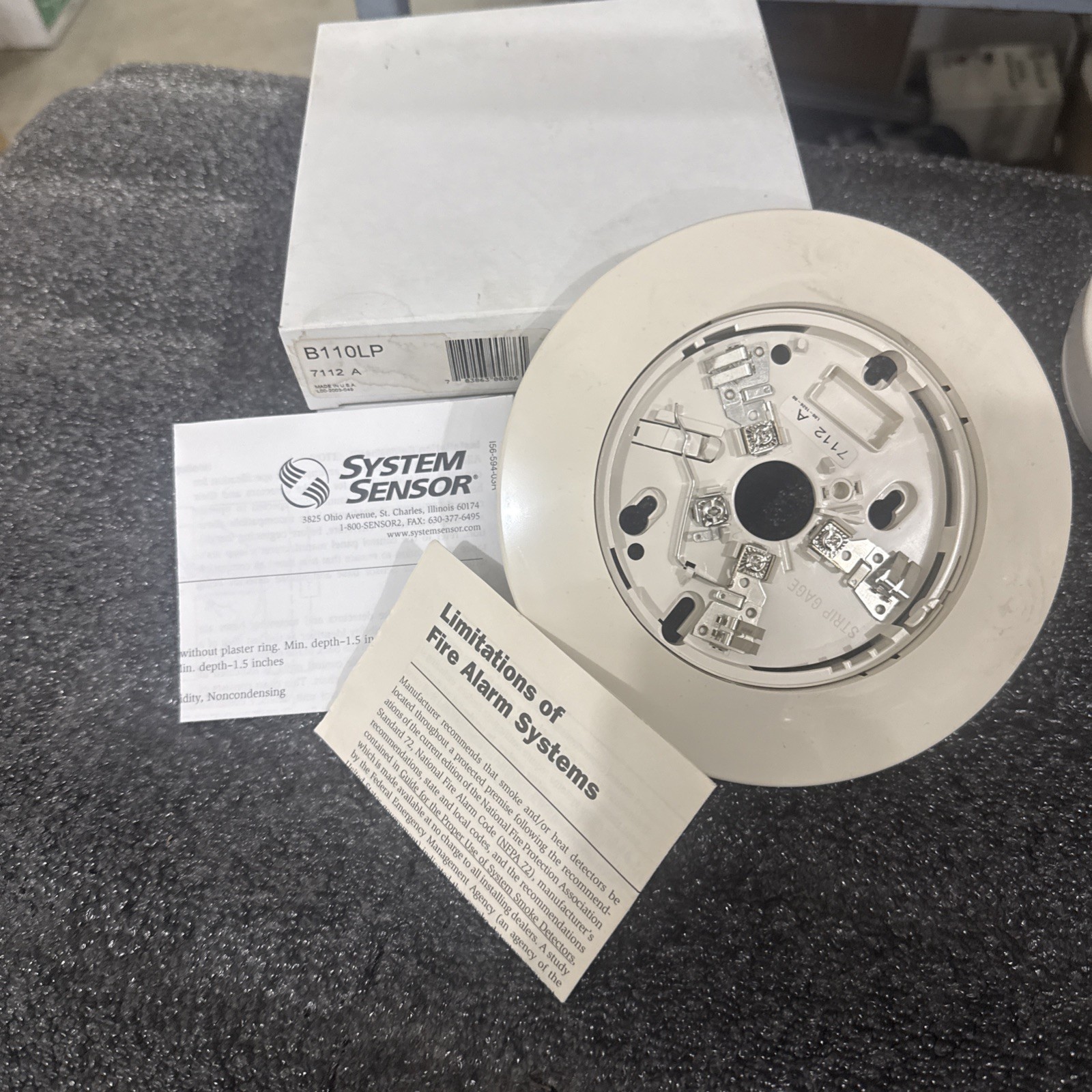 System Sensor B110LP Low Profile Smoke Detector Base NEW Open Box