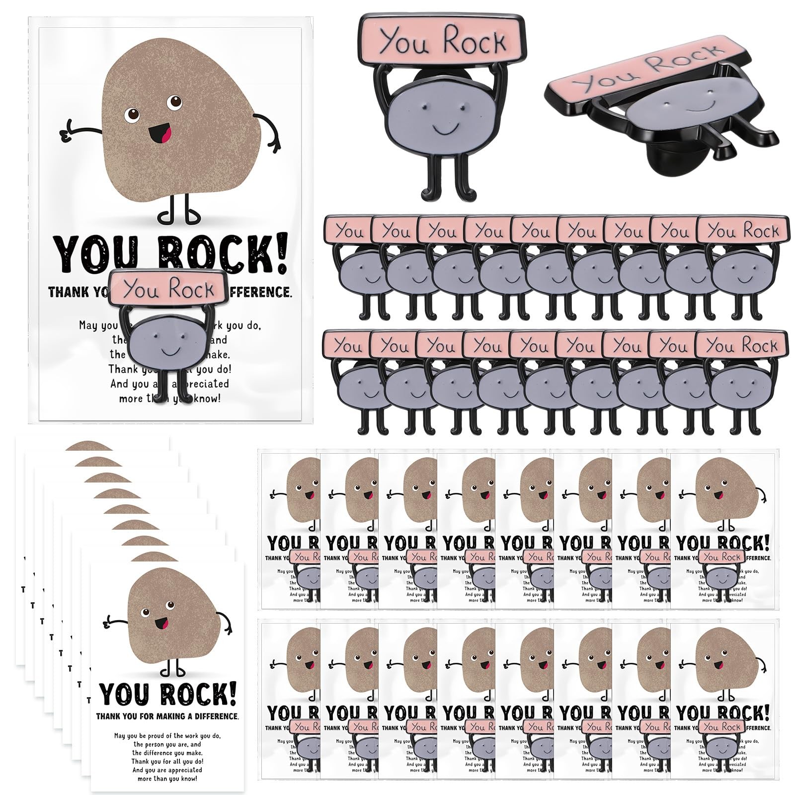 Zeyune 20 Sets Employee Appreciation Gifts Bulk You Rock Pins Team Christmas