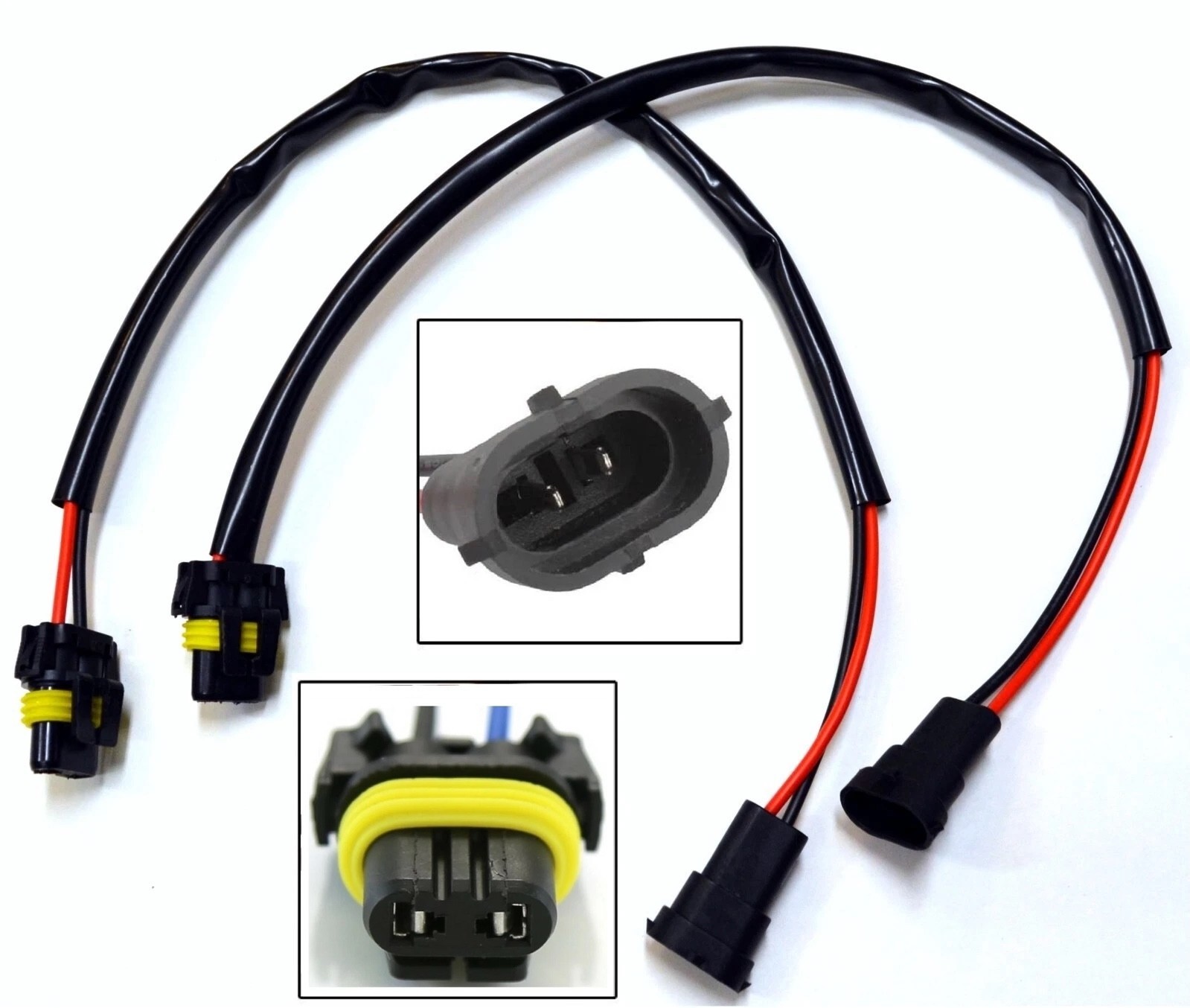 Conversion Wire H9 to 9005 HB3 Two Harness Headlight High Beam Bulb Socket Plug