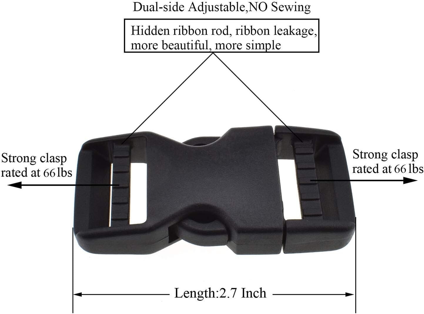 6 Set for Nylon Webbing Strap 1" Quick Side Release Plastic Buckles Clip Buckles