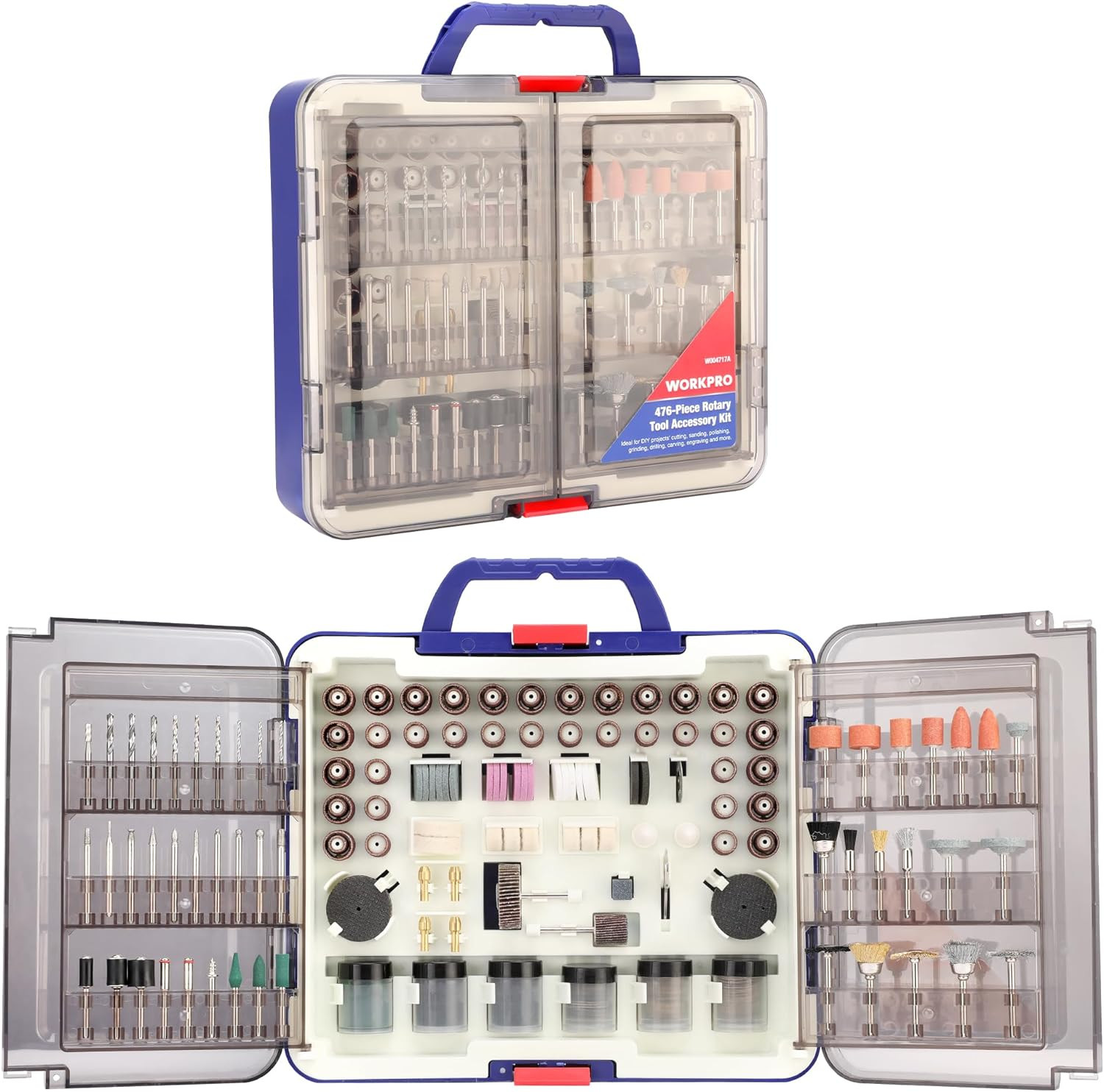 476PCS Rotary Tool Accessories Kit, Rotary Tool Bits for Easy Cutting, Sanding,