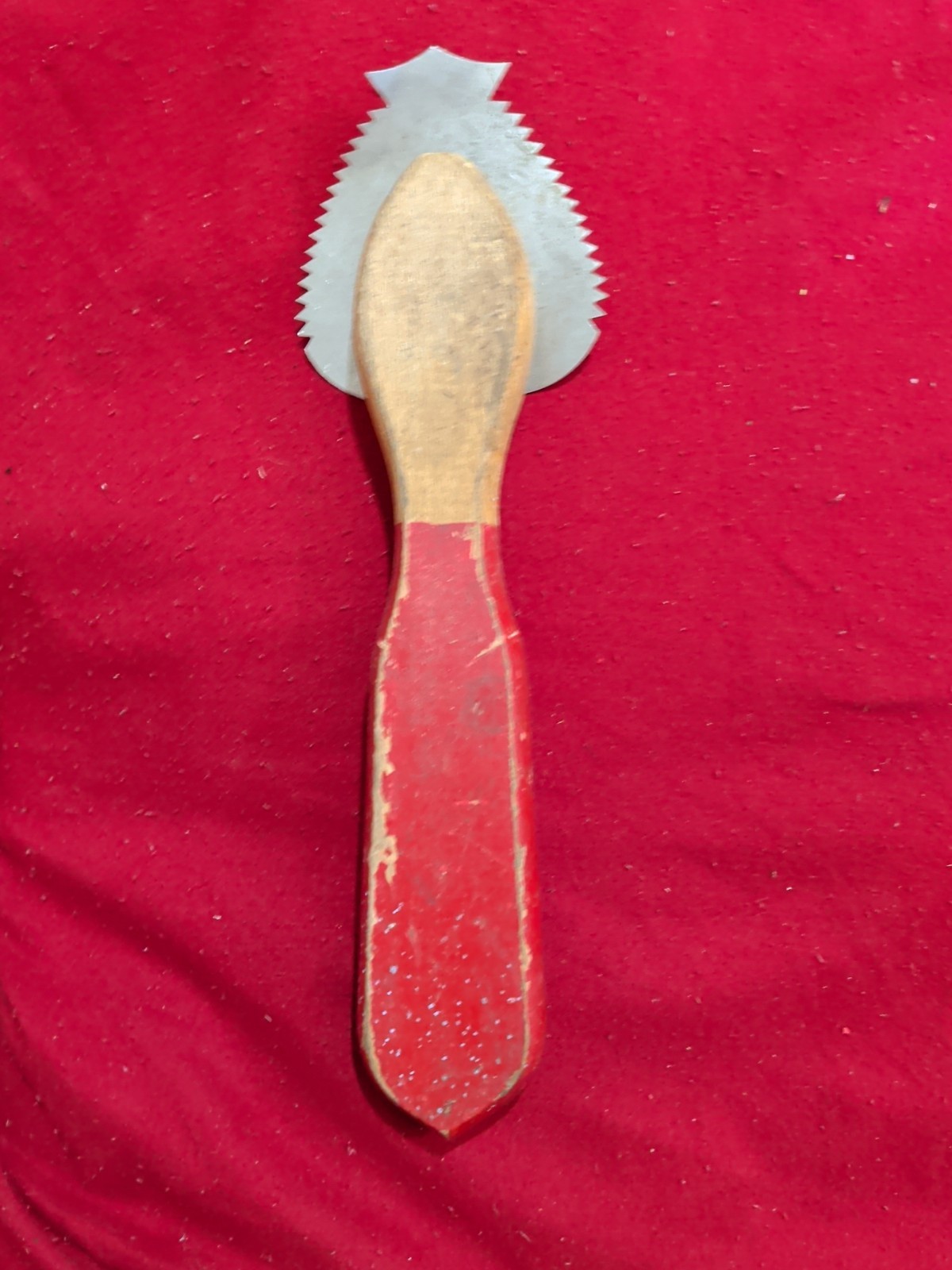 Vintage Fish Scaler With Wooden Handle Descaler Fishing 9” Made In Japan