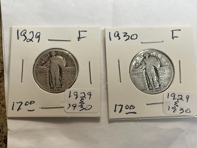 1929 And 2930 Liberty Standing quarter Fine