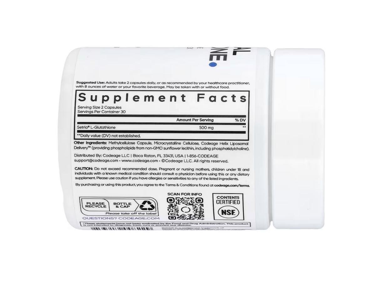 Codeage, Liposomal, Glutathione, 60 Vegetable Capsules