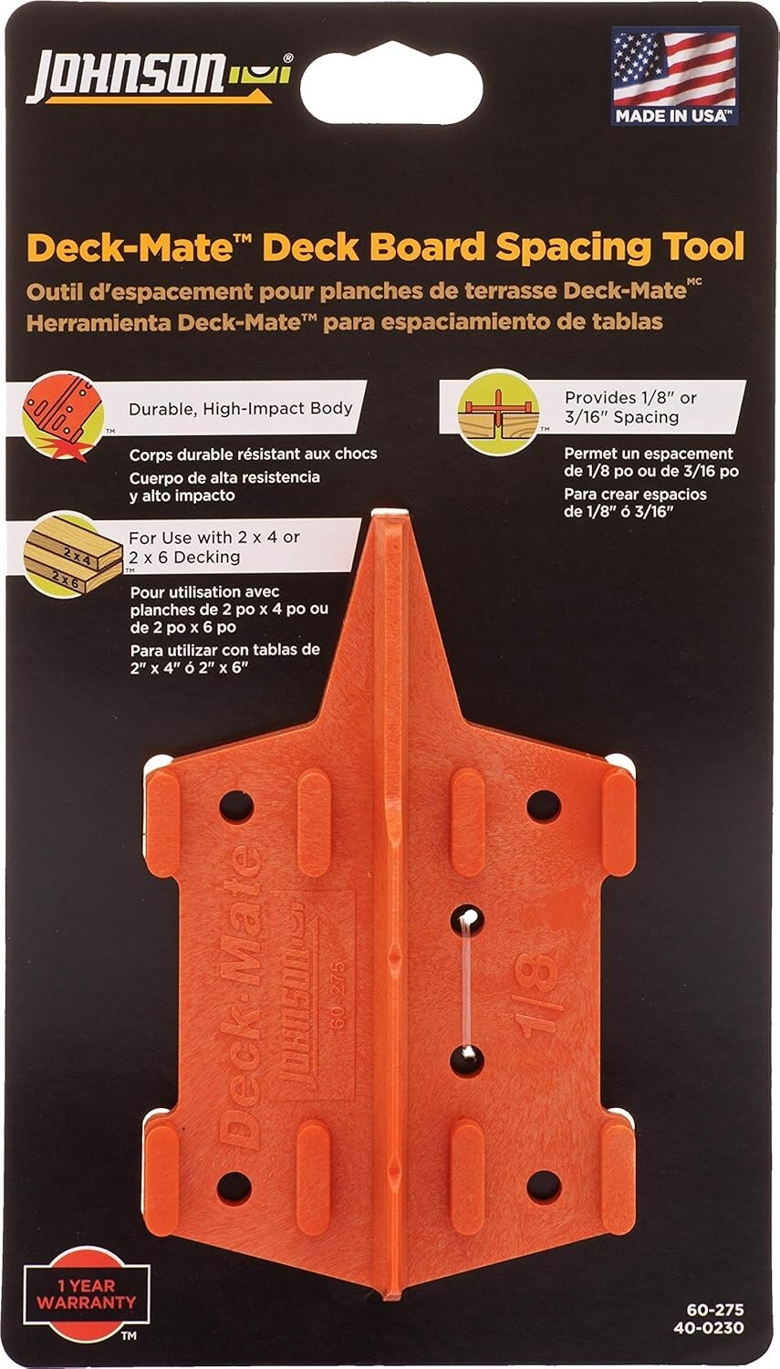 Level Deck Tool 60-275 DeckMate Deck Plank and Fastener Spacing Gauge