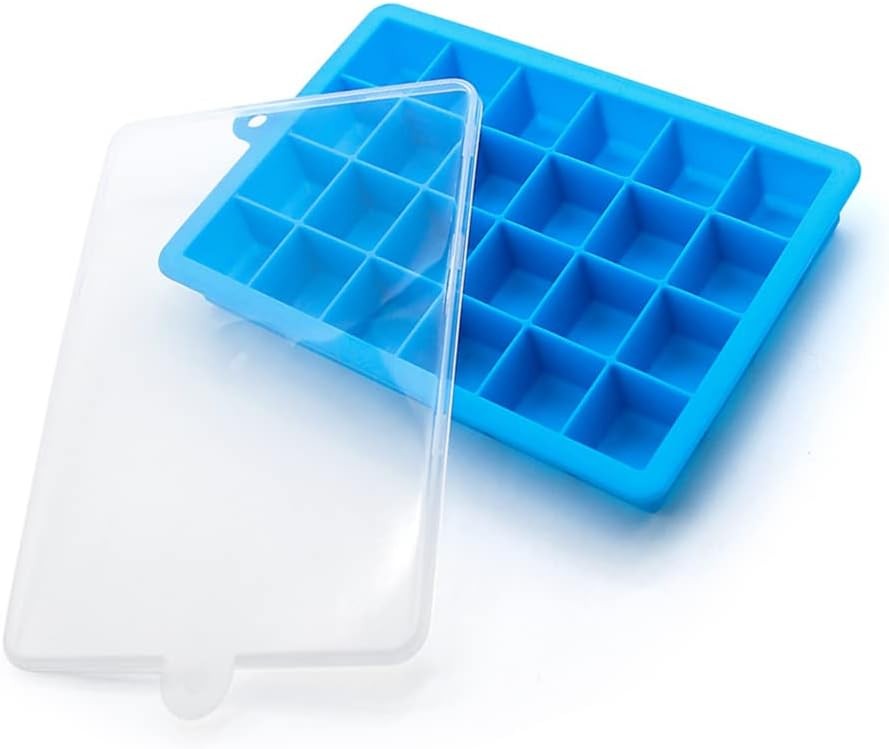 Ice Cube Tray, 3 Pack Silicone Small-scale, Blue, Green, Rose red