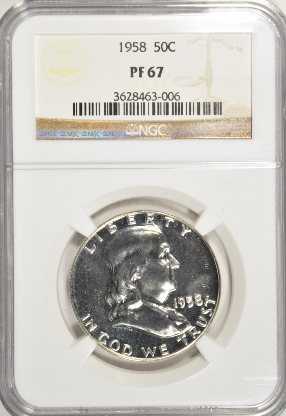 1958 PROOF FRANKLIN HALF DOLLAR ~ NGC PF67 ~ PRICED RIGHT!