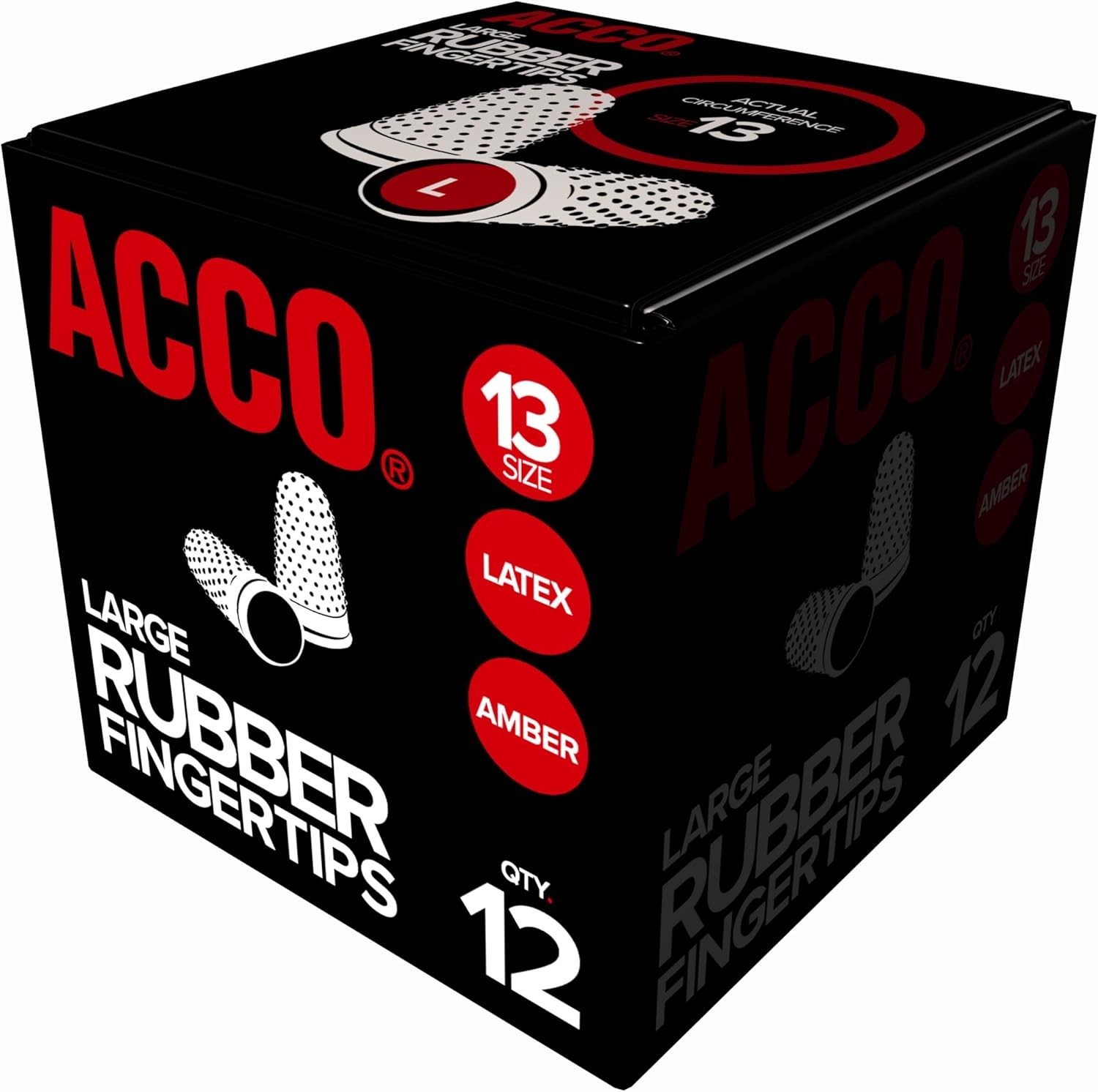 Superior Amber Rubber Finger Tips for Enhanced Grip - 12 Durable Units