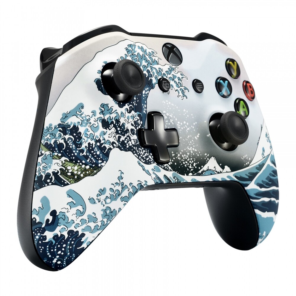 The Great Wave Soft Touch Repair Mod Faceplate Shell for Xbox One X S Controller