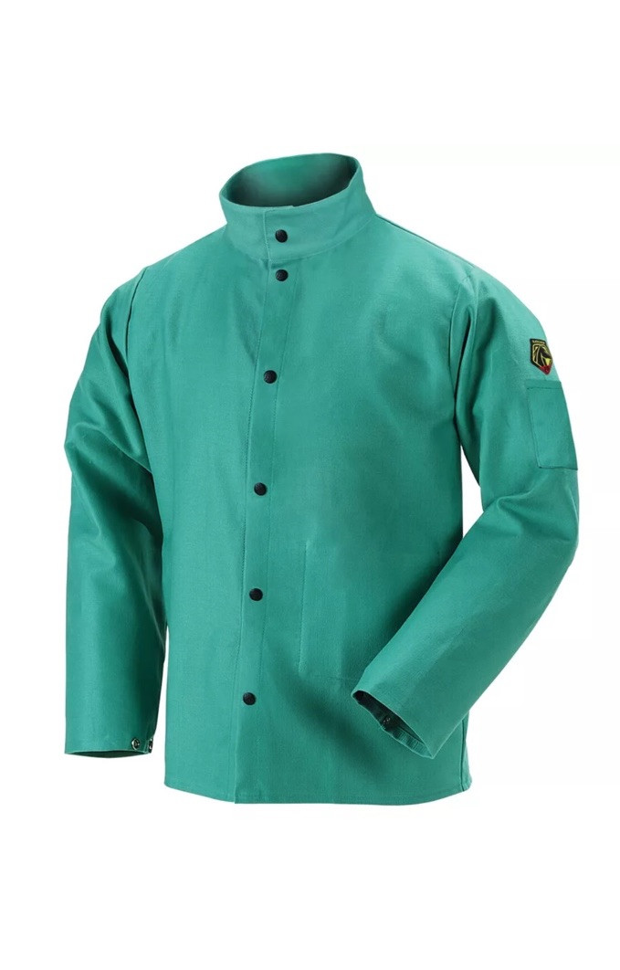 F9-30C Black Stallion TruGuard™ 200 FR Cotton Welding Jacket Green Unisex 3XL