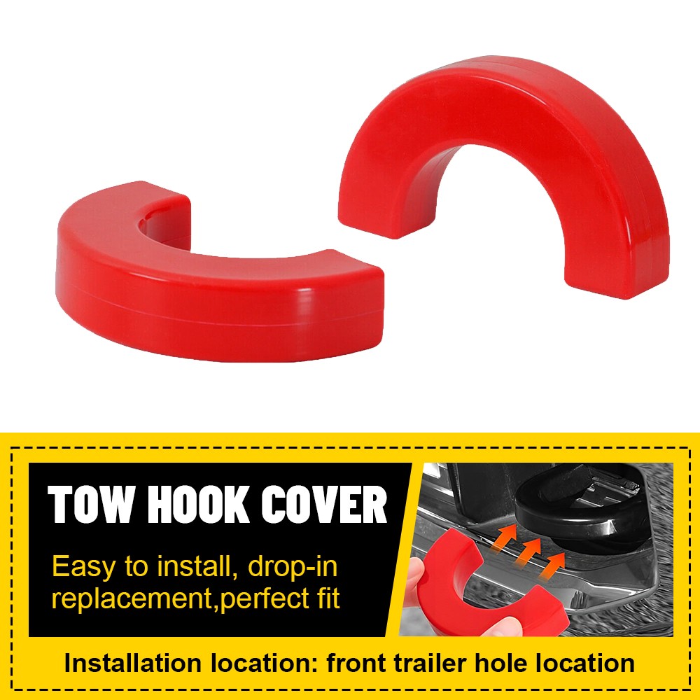 Front Bumper Tow Hook Cover Cap Red For 2007-24 Chevy Silverado 1500 Perfect Fit
