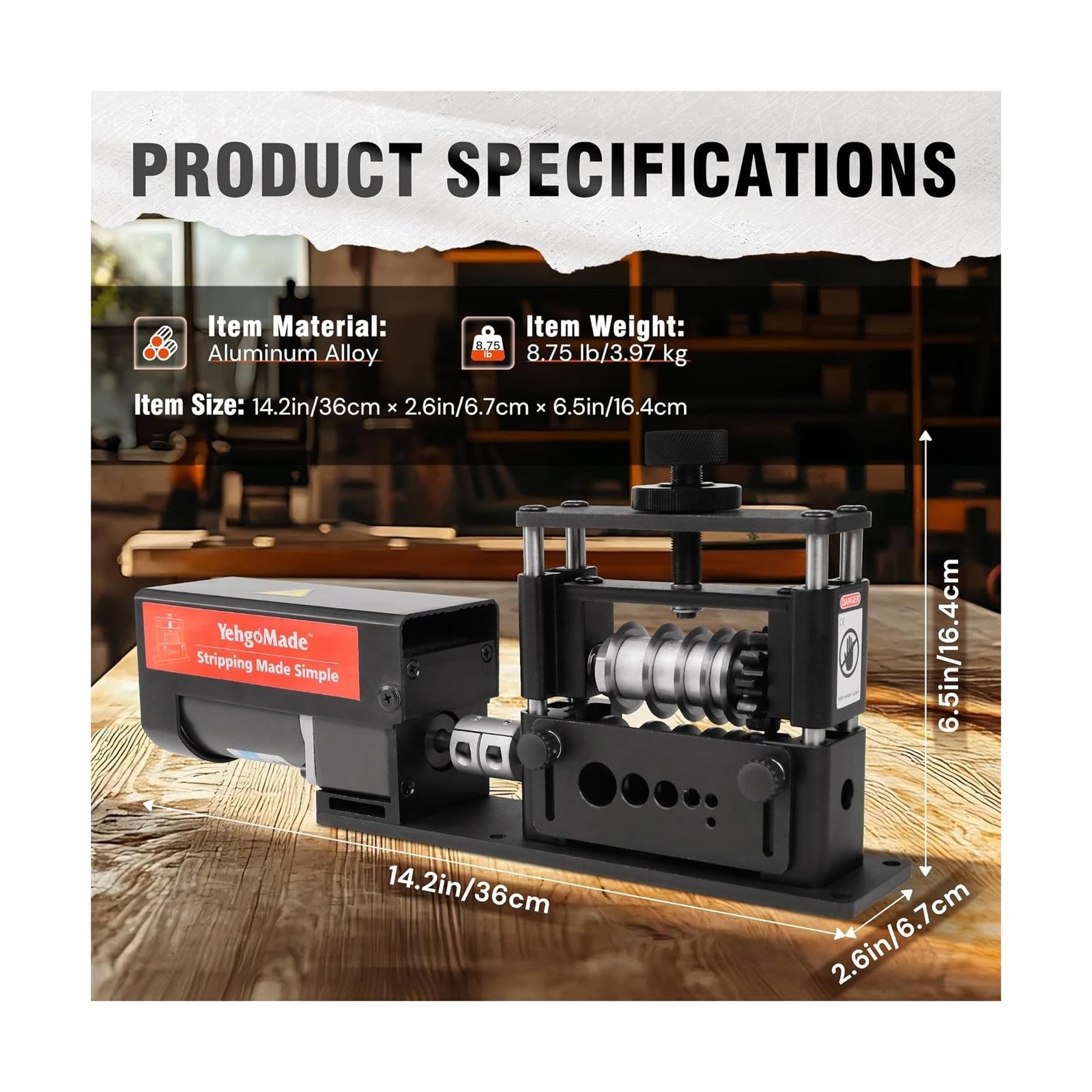 Automatic Wire Stripper Machine with Upgraded Motor, Electric Cable Stripping...