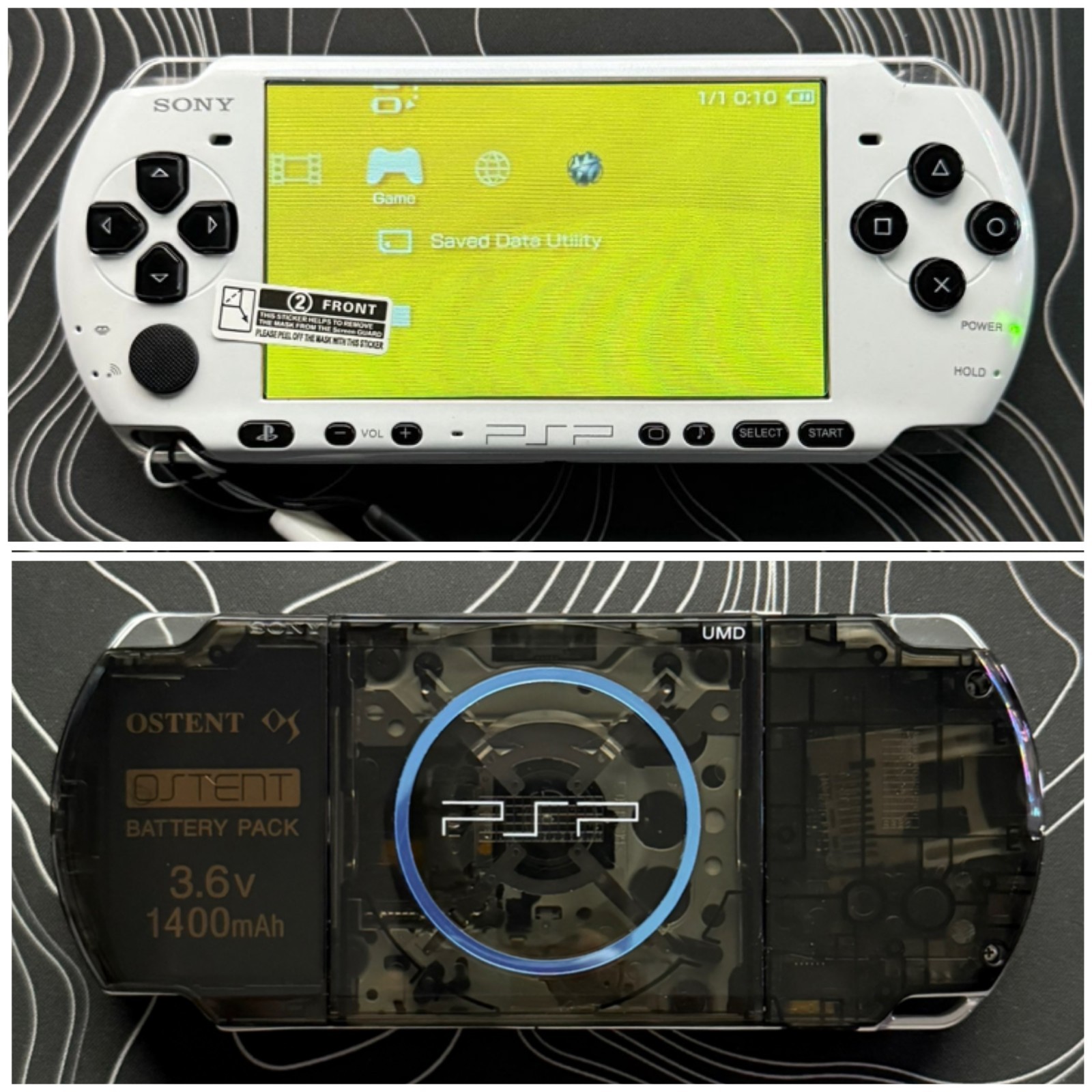 PSP 3000 Customized with IPS Screen| 1800Mah Battery| Screen Protector| Case