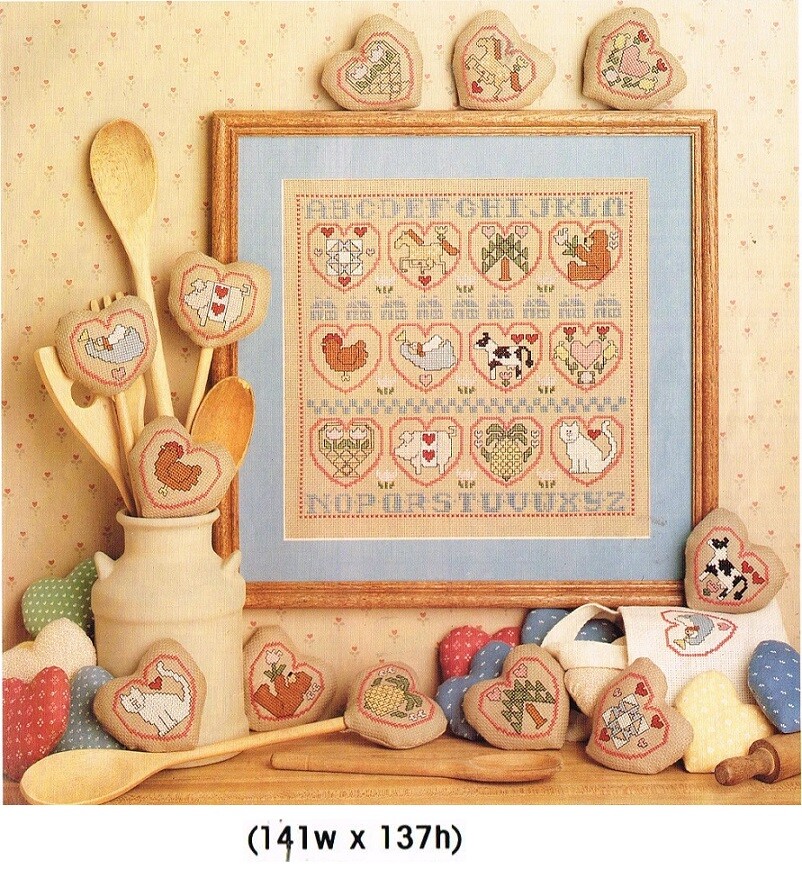 COUNTRY HEARTS CROSS STITCH PATTERN  ONLY  -  TL  PSU