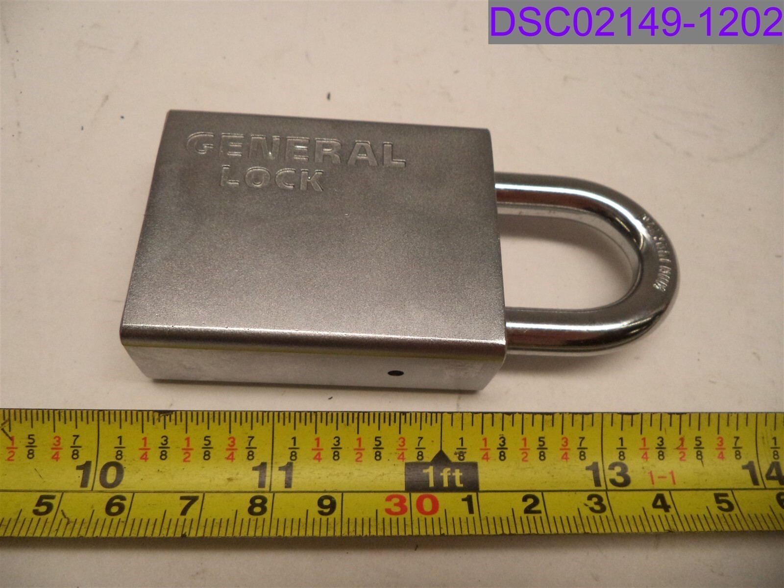 NO KEYS Qty = 6: General Lock Padlock Square 1-3/4" Steel P/N PL452S10S SFIC