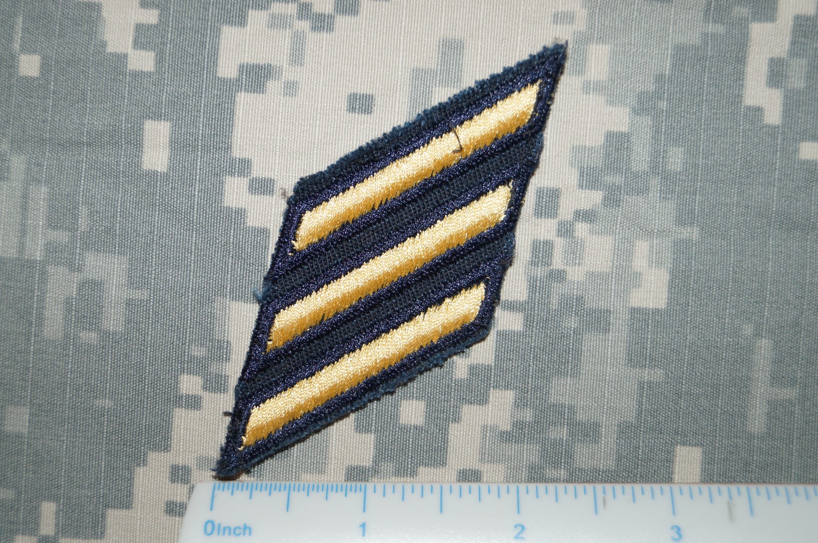 US Army Enlisted Male Service Stripes (3) 9 Years Sewon Dress Uniform Gold/Black