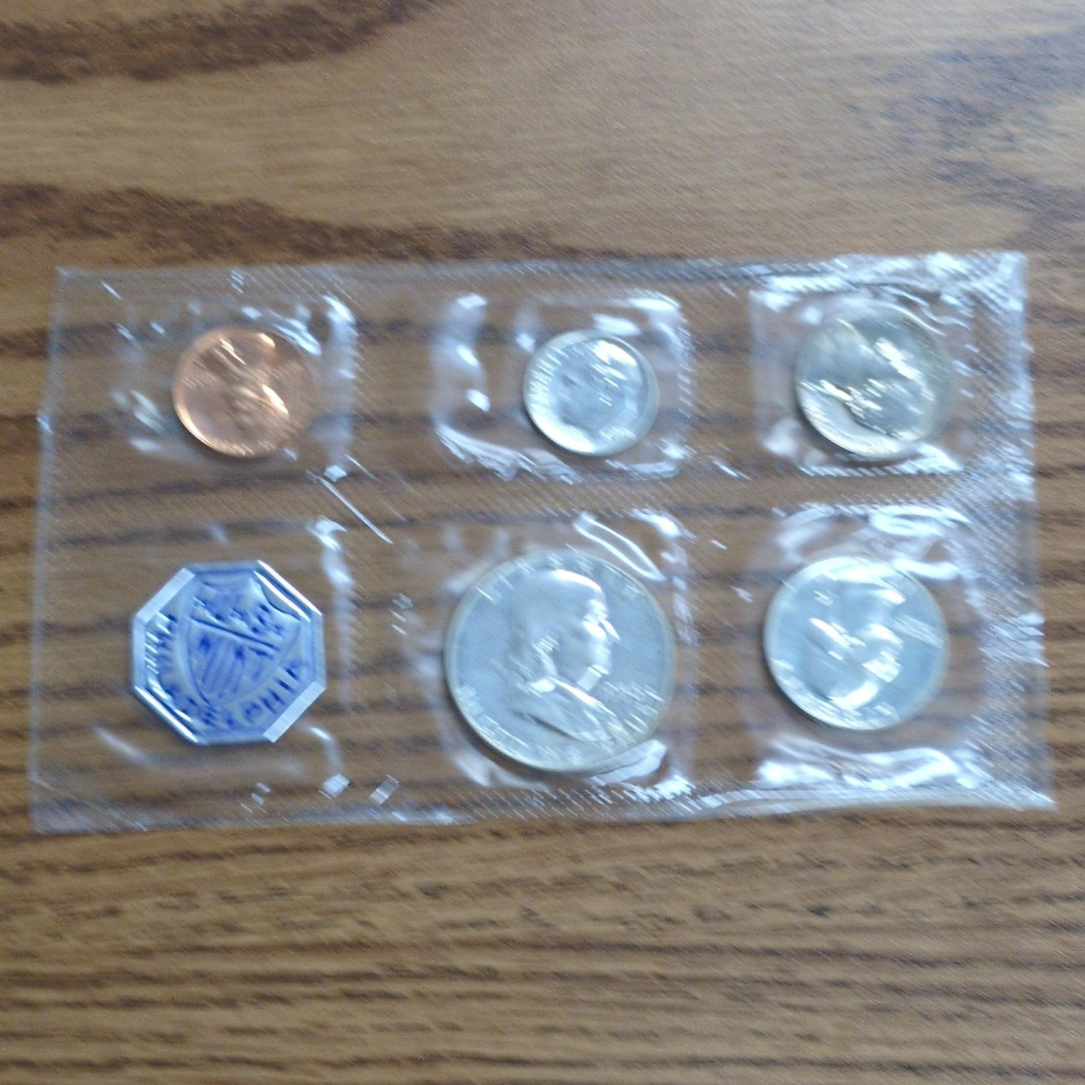 1956 U.S. Mint Proof 5 Coin Set Philadelphia With Cello Sleeve And Envelope