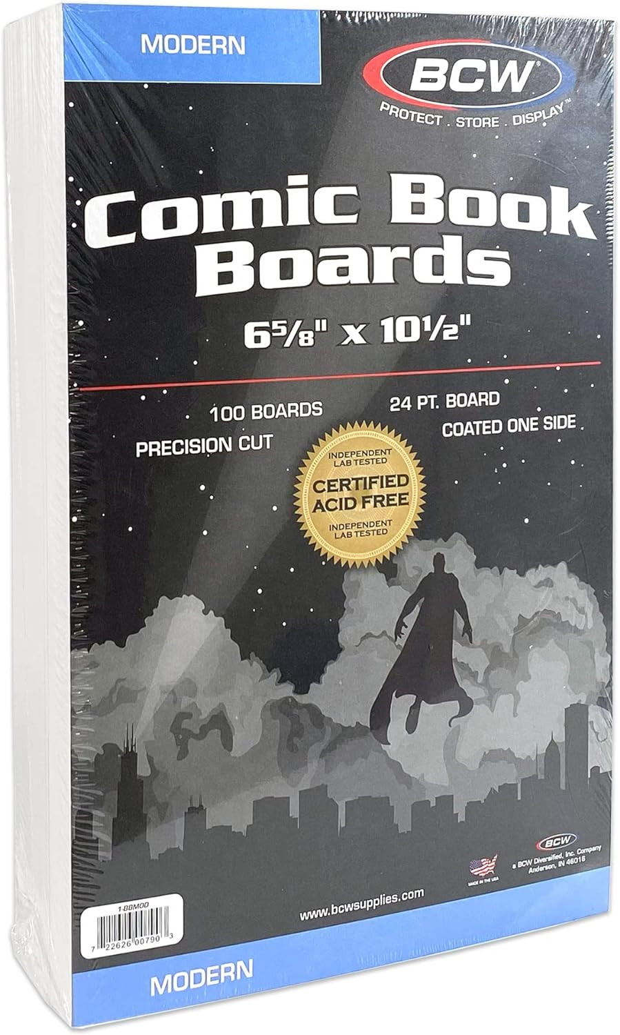 Modern Comic Backing Boards - 100 Pack | Certified Acid-Free, Lab-Tested Archiva