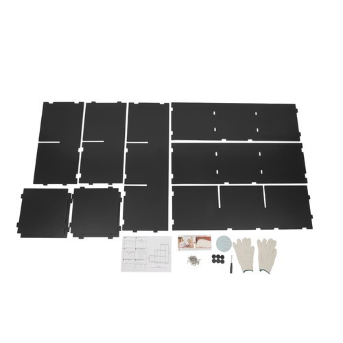 L-Shaped 6-Cube Bookcase Shelf Black 90 × 28 × 90 cm Open Back
