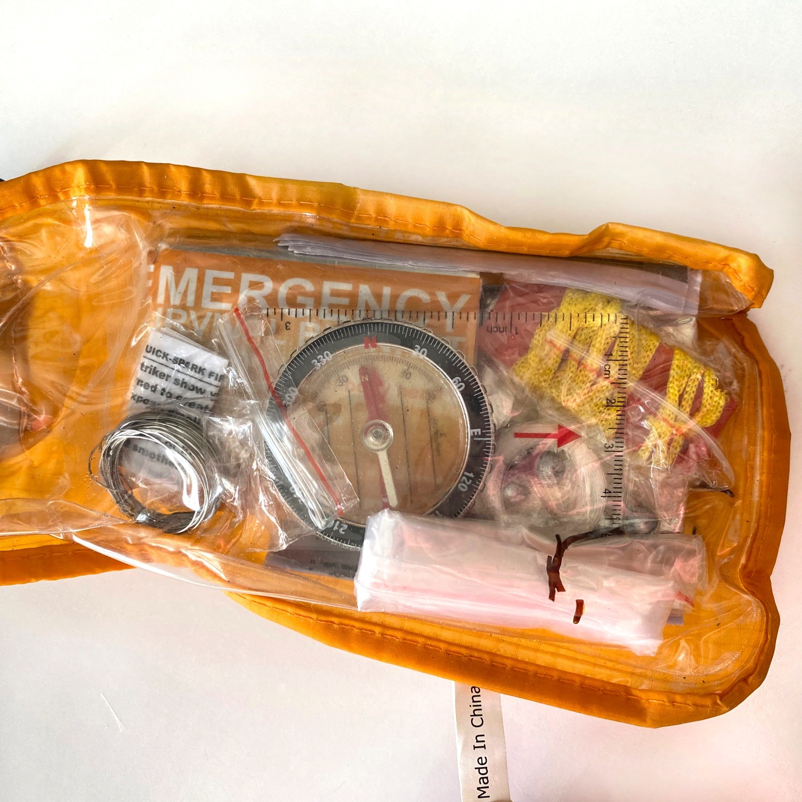 Lifeline 29-Piece Ultralight Survival Kit Weatherproof Orange Pouch