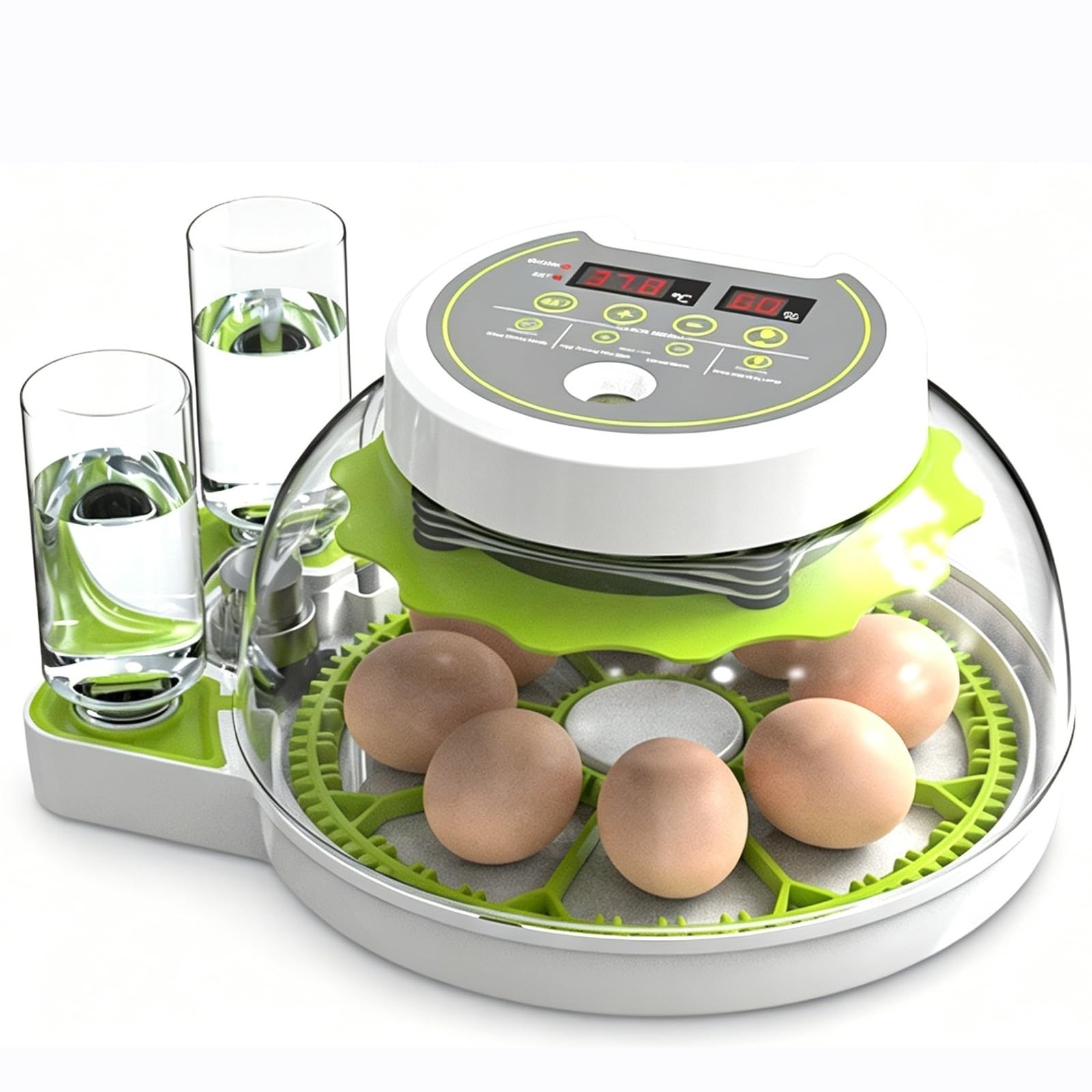 JUJOJB 12 Egg Incubator Auto Turner Temp Humidity Control Candler Adjustable Div