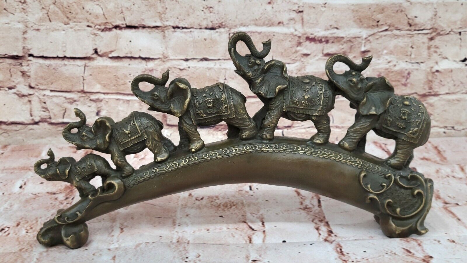 Exquisite Art Deco Elephant Bronze Statue for Home Office Decoration Decor Gift
