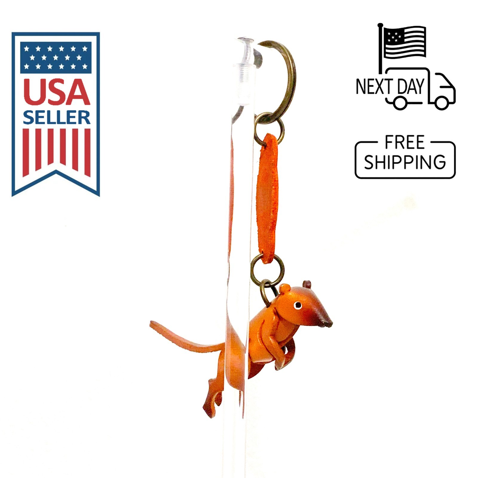Meerkat Handmade Leather Keyring