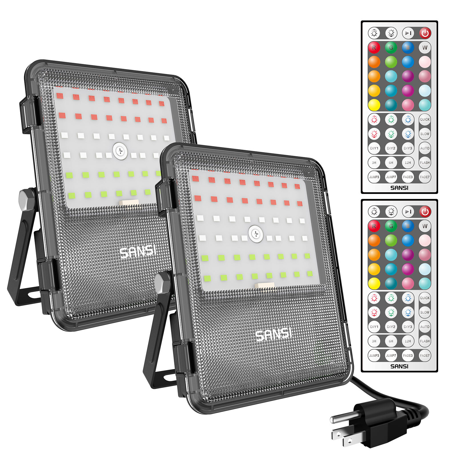 2-Pack RGB Flood Light 8800LM 80W Outdoor LED Light Celebrate Party Color Change