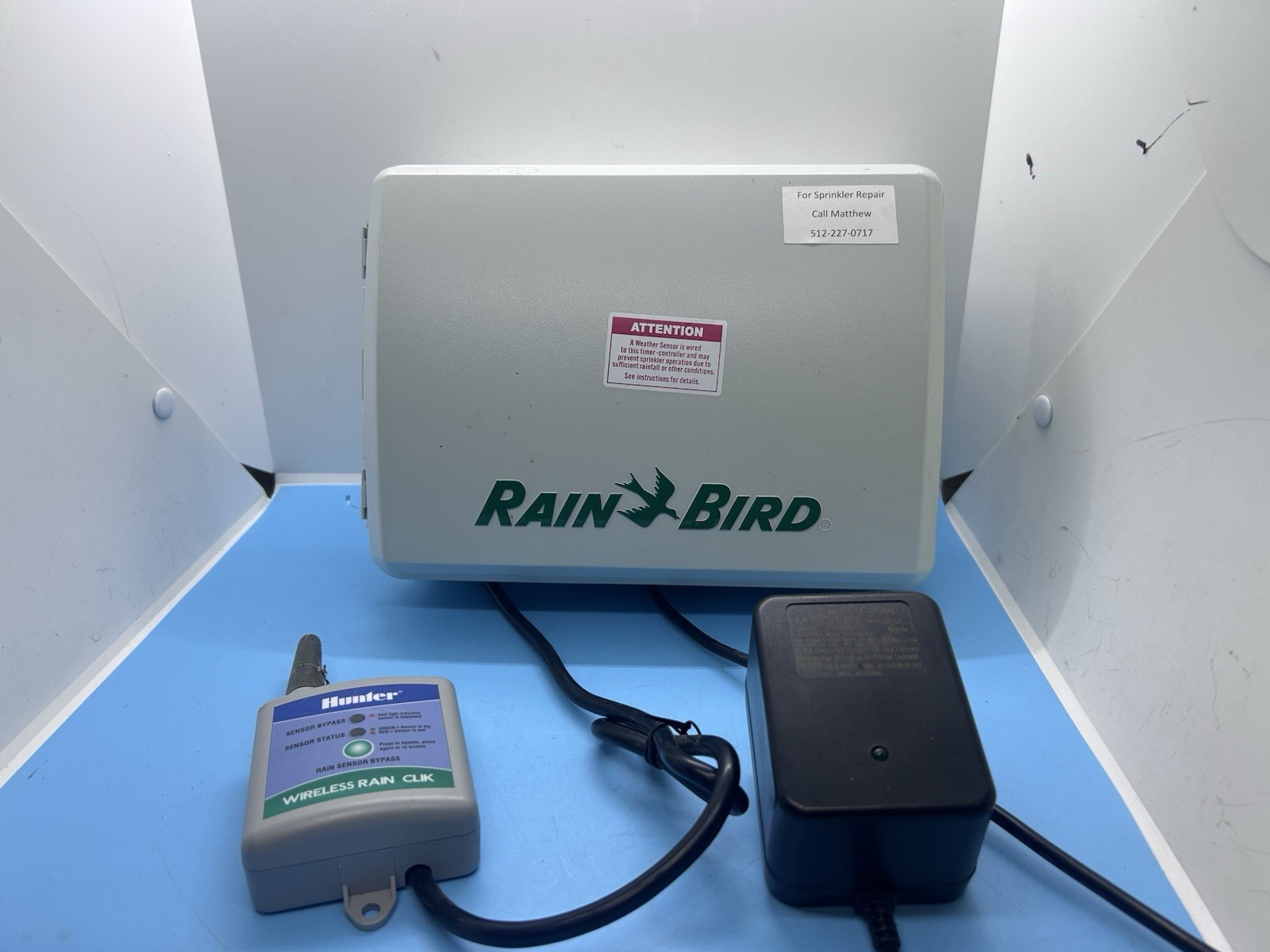 Rainbird ESP-ME Irrigation Controller W/ Power Supply 4-Zone Module & Rain Clik