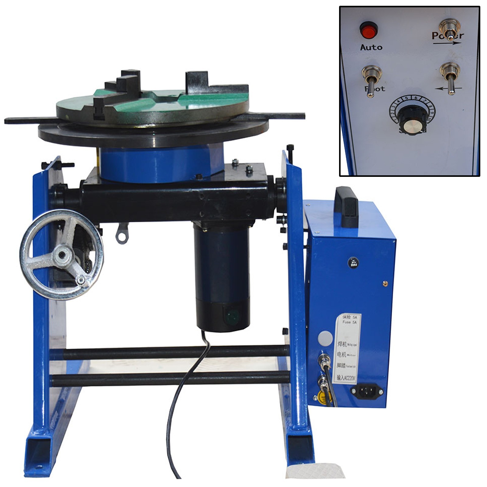 110V 30KG Rotary Welding Positioner Turntable Welder with 200mm Chuck