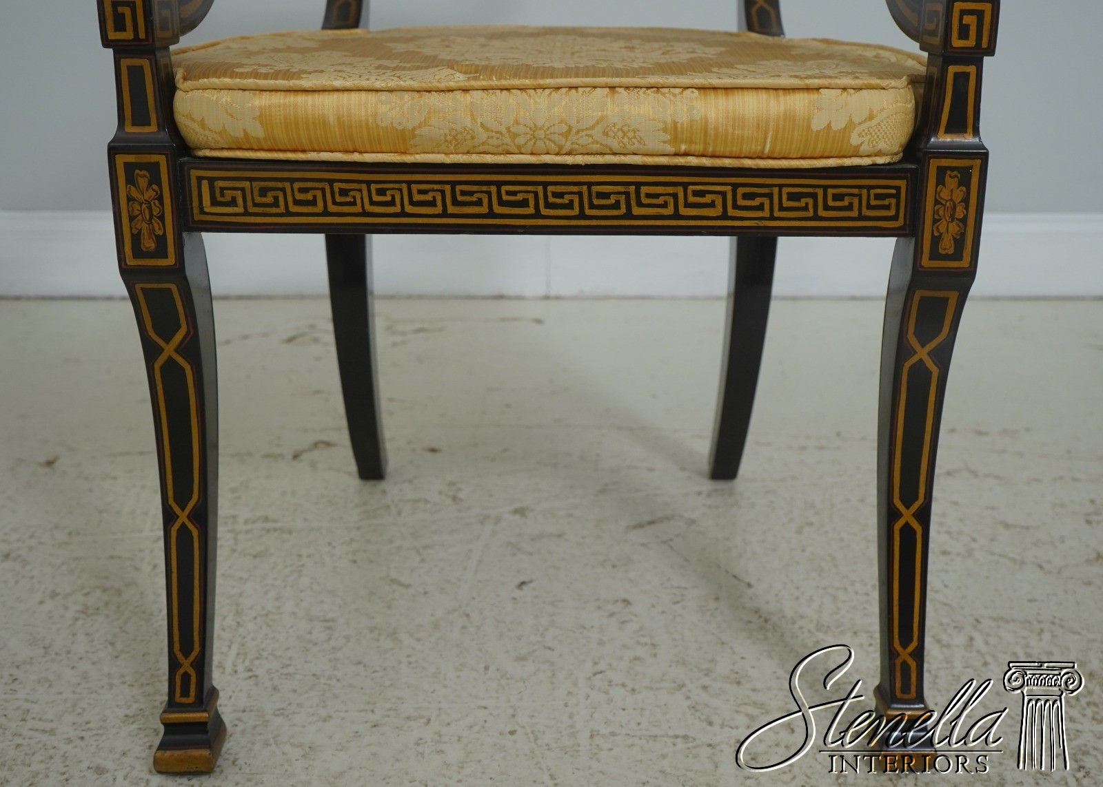 71773: Quality Regency Style Black & Gold Finish Chair