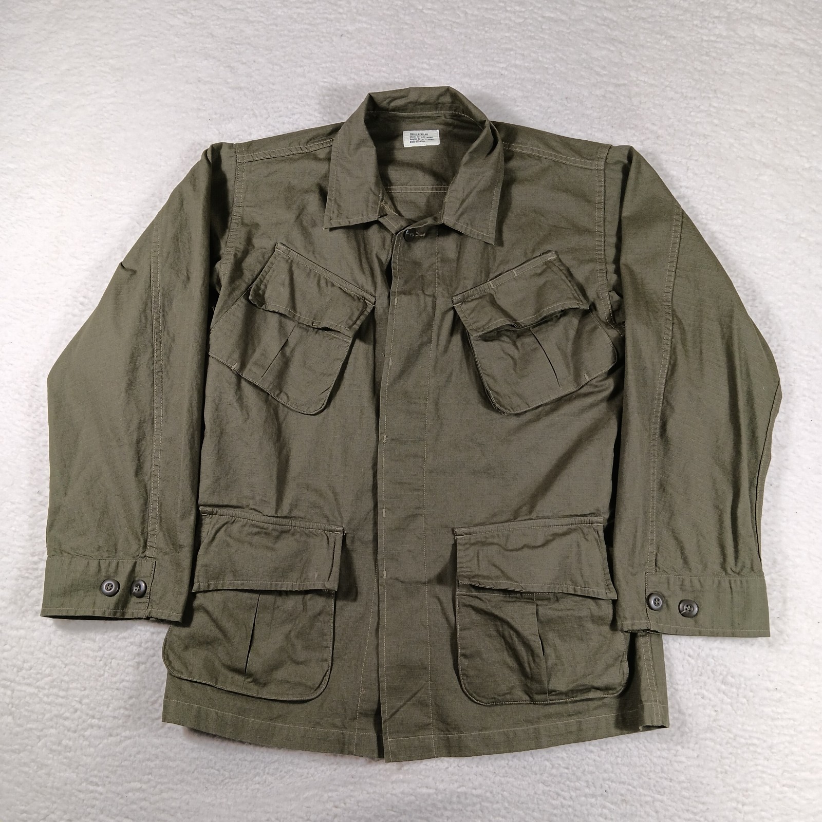 Vintage 60s Vietnam OG 107 Tropical Combat Coat Small Poplin Ripstop Jungle 1969