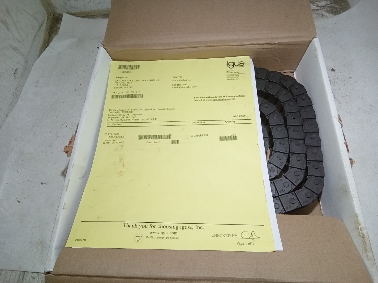 igus E08-20-028-0 Easy Chain 10 FT (L6A)