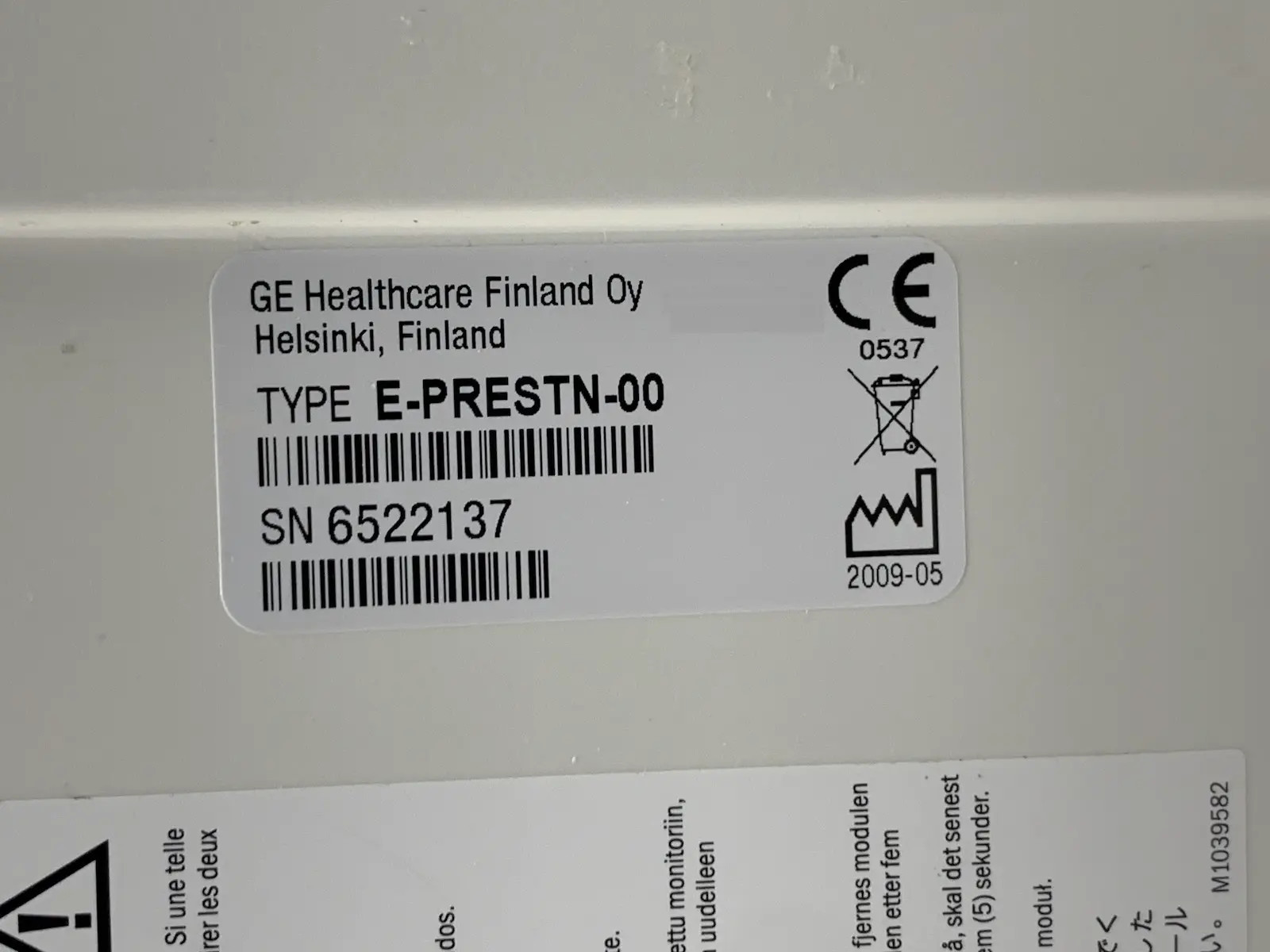 GE Datex-Ohmeda E-PRESTN-00 Hemodynamic Multi-Parameter Interface Module
