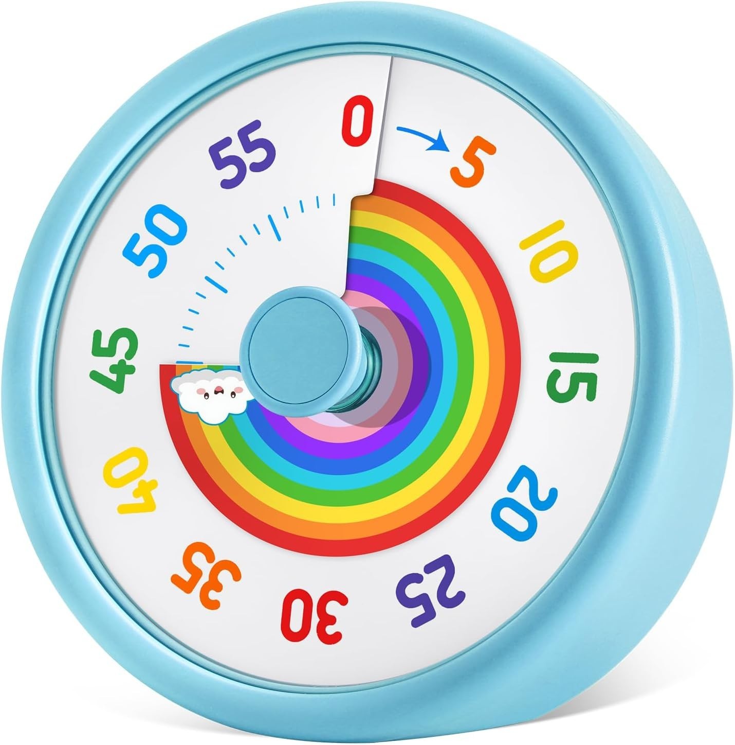 Rainbow Visual Timer for Kids, 60 Minute Silent Countdown Clock with Color Disk,